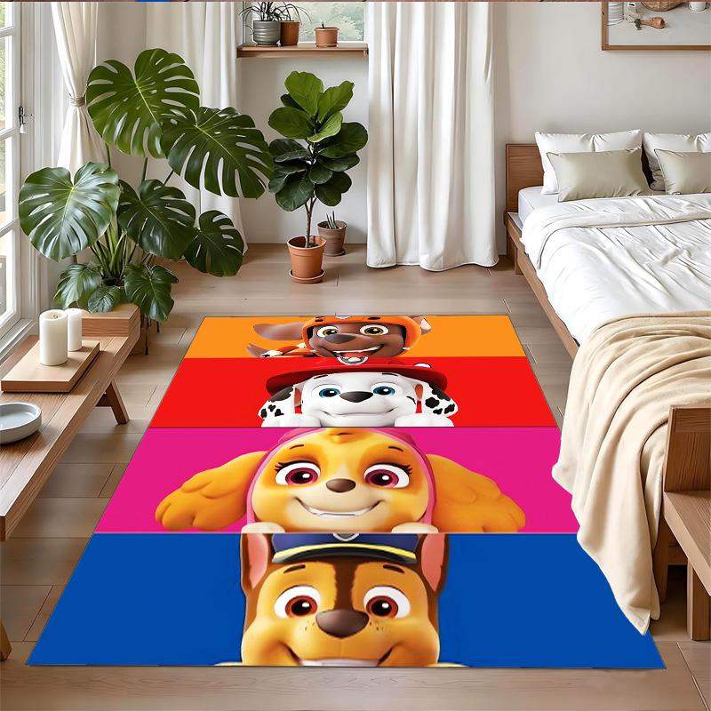 PAW Patrol Print Crystal Velvet Plush Rug Anti?Slip Wear?Resistant Floor Carpet For Indoor Household Home Decoration