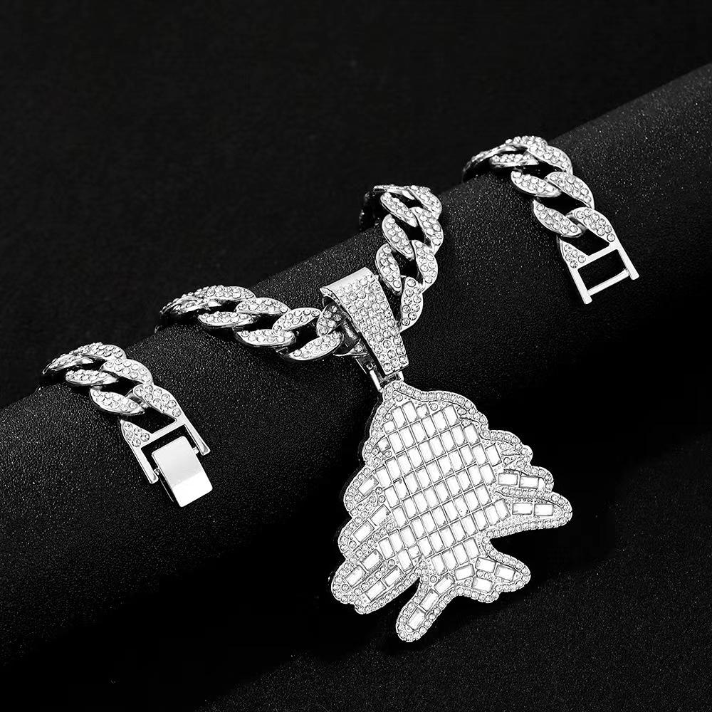 Cross-border Hip Hop Diamond Christmas Tree Pendant for Men