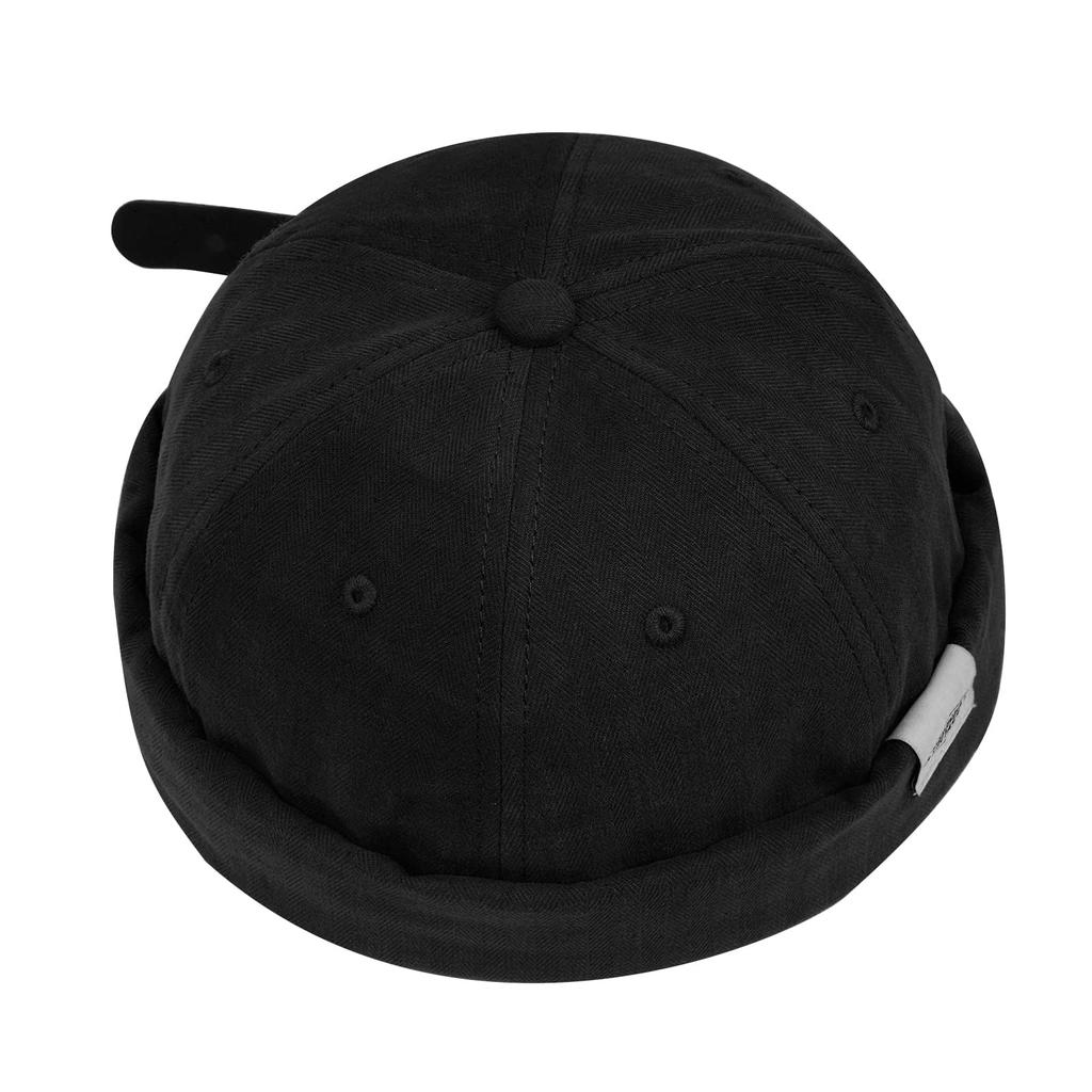 Croogo Brimless Cap for Men and Solid Casual Fashion Hat Fisherman's Women, Cotton, Round, Color, Spring/Summer (G-CT84-Black)