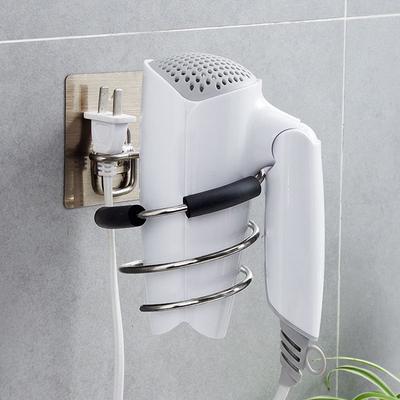 Yapışkan Duvara Monte Saç Kurutma Makinesi Tutucu Raf Üfleyici Düzenleyici Raf Spiral Stand