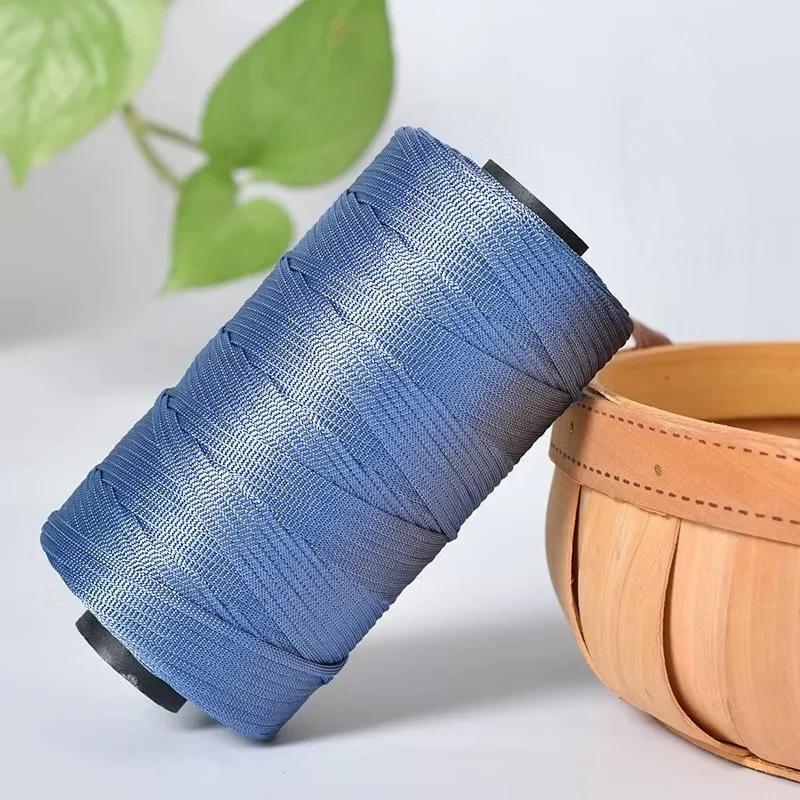 250g/Roll 2.5mm Ice Silk Thread Summer Crochet Yarn for DIY Knitting Bag Shoes Flat Hollow Yarn Hand-knitted Thread Supplies