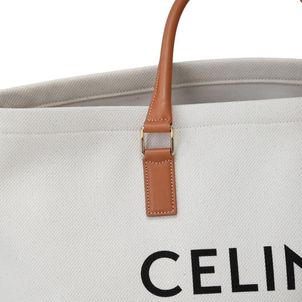 Celine Horizontalkava Tote Bag Canvas White Women 190062BNZ Used