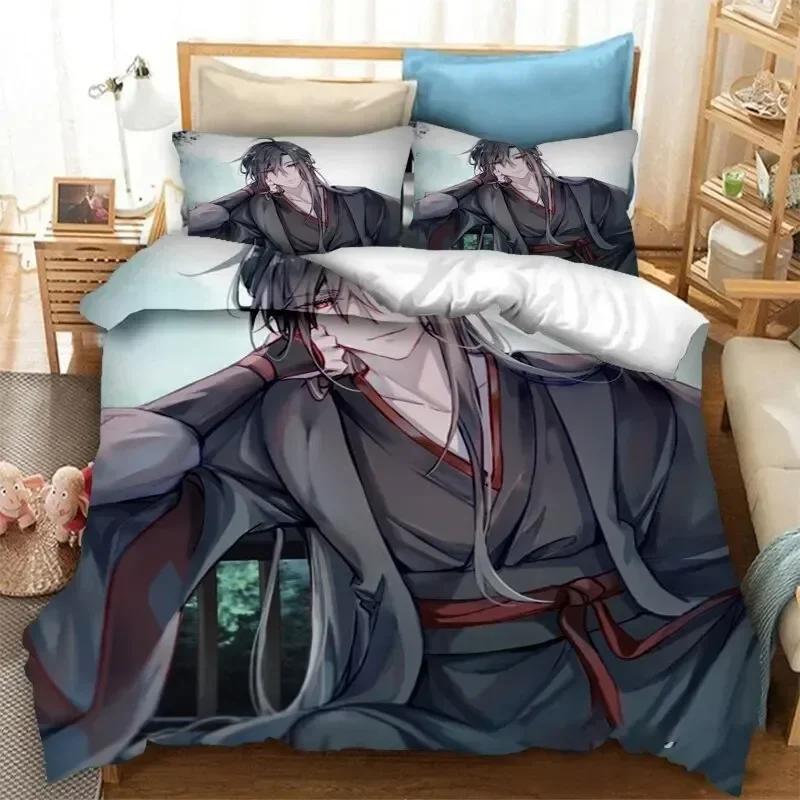 Grplusmaster of Demonic Cultivation Mo Dao Zu Shi Beding Set 3D Printed Suitable for Bedrom Soft with Soft Fabric Duvet Cover Set With Pilowcases