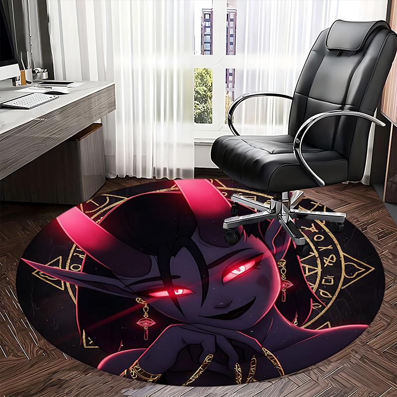 Ethereal Red Eyed Demon Chair Mat   Round Carpet for Home Decor, Office, Living Room, Bedroom Gift0154b