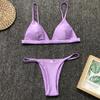 PJYIQI 11 Color Ladies Split Solid Color Bikini Fashion Sexy Beach Solid Color Swimsuit