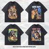 TKPA Retro Hip Hop Portrait Print Oversized T-Shirt - Unisex Vintage Washed Half Sleeve