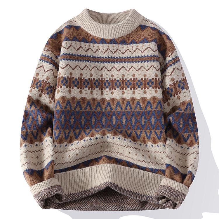 Men s Autumn/Winter Casual Half-High Collar Knitted Sweater 4XL