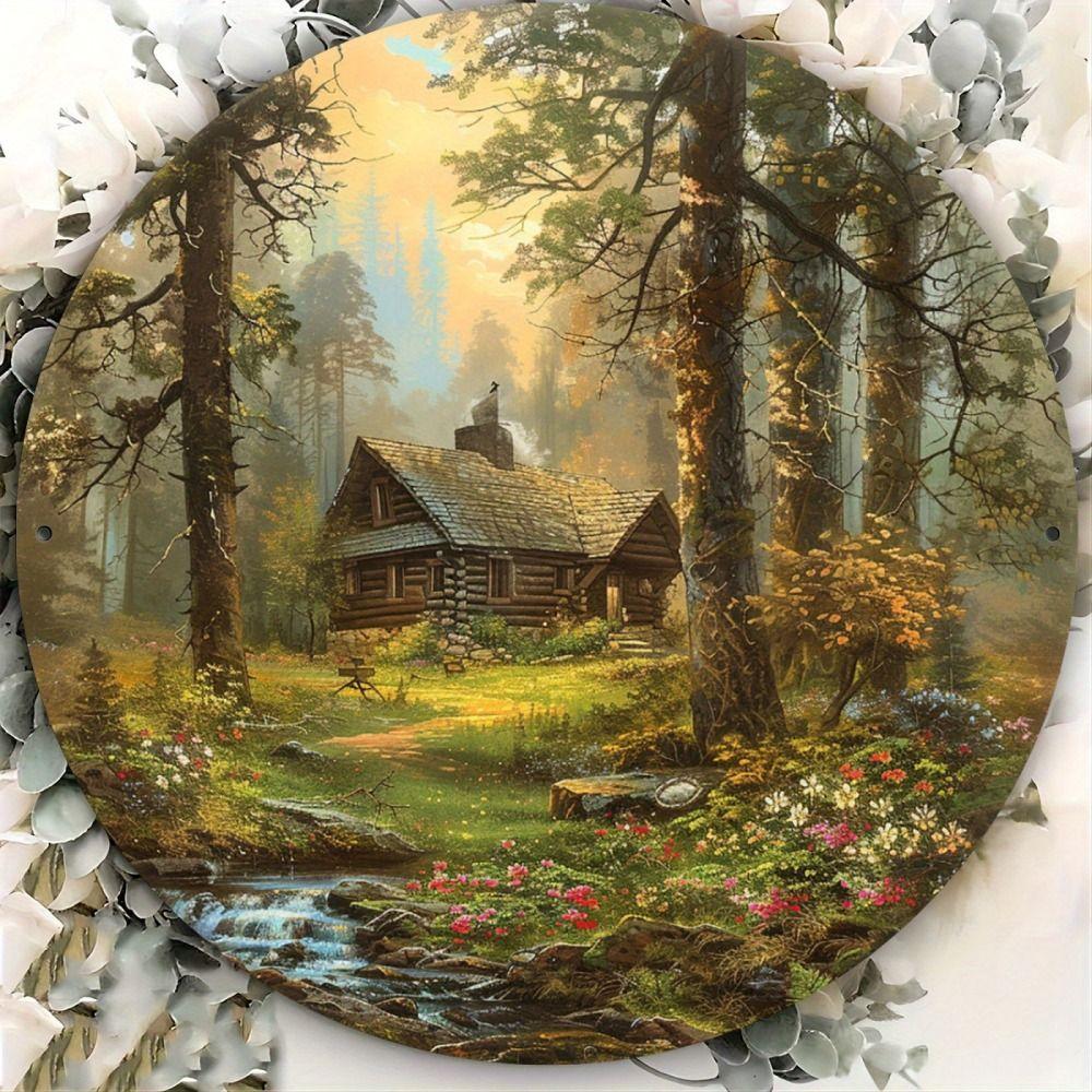 

Garage Bar Metal Wall Sign, Square Auto Decor Plaque 20x20cm