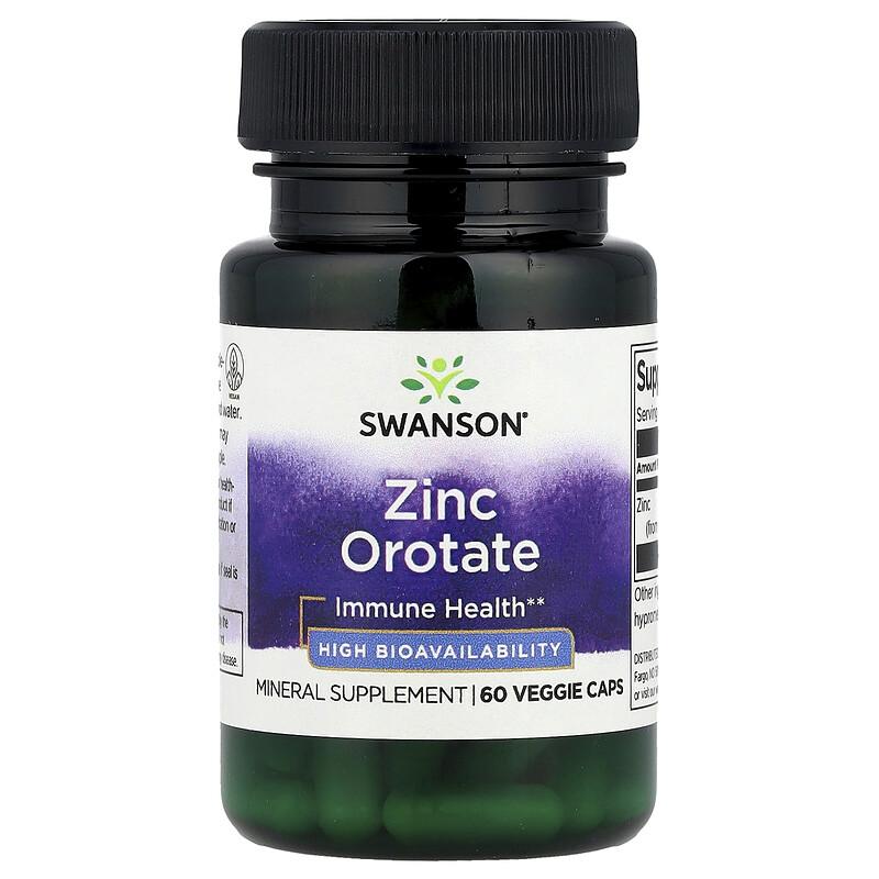 Zinc Orotate, 60 Veggie Caps (10 mg per Cap)