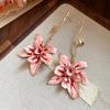 with Leaf Stalk Enamel Flower Drop Earrings Zinc Zinc Alloy Stud Earrings Floral Pendant Earrings  Vacation