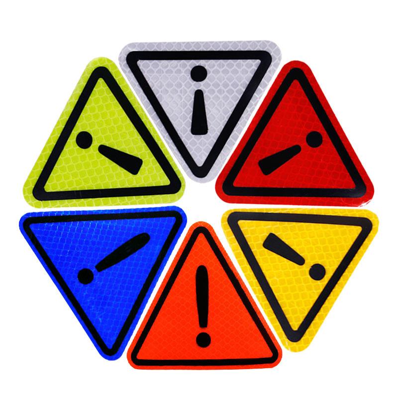 Car 110mm Triangular Reflective Stickers Danger Signs Car Stickers Car Rear Safety Warning Signs Reflective Stickers