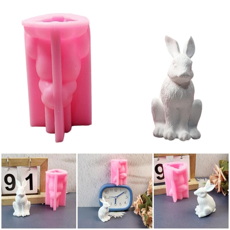 3D Hasen Tierfigur Silikon Kerzenformen für Kerzen Seifenherstellung Gipsdekoration Zementton Silikonformen