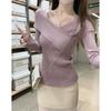 Elegant V-Neck Slim Fit Knit Top