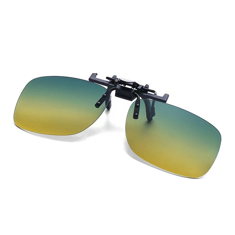 Polarized Clip on Flip Up Solbriller Menn Kvinner Nattsyn Gult objektiv Briller Kjøring Briller Fiske Skyggelegging Briller