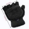 Winter Warm Women's Half Finger Gloves Multi Functional Flip Cute Coral Fleece Warm Cold-proof Soft Comfortable Female's Gloves