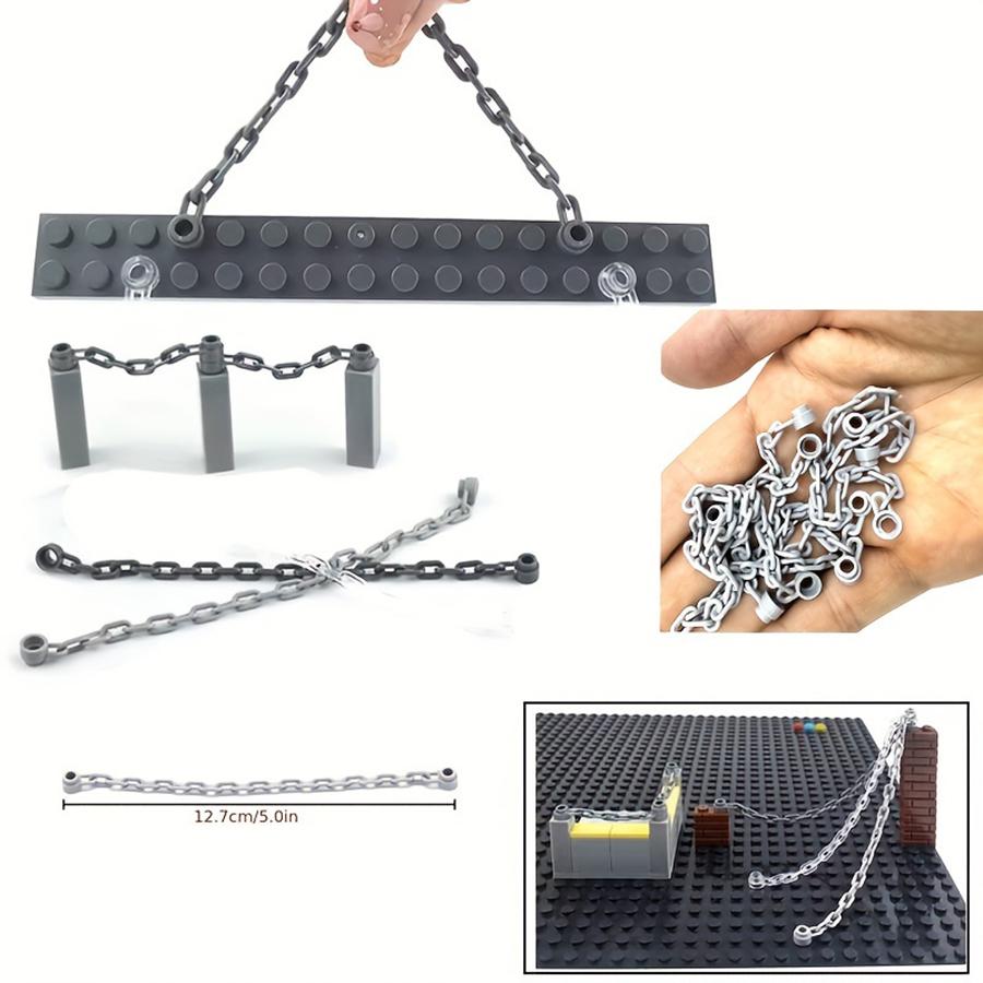 Non-Toxic 20Pcs/Set Chain Bricks Military Building Block City Military Scene Accessory Moc Diy Parts 30104 92338 Chain Toys For Children