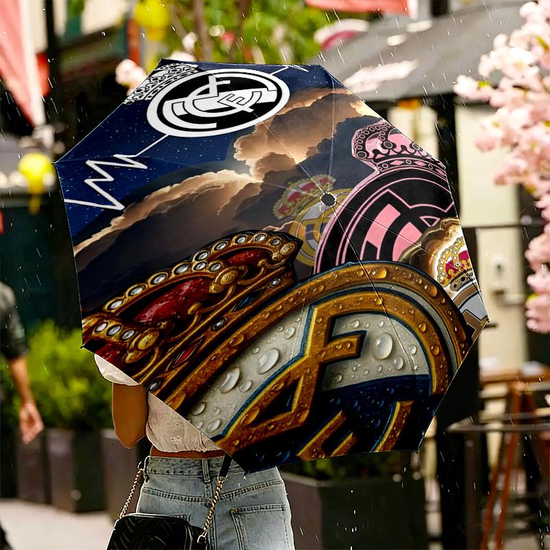 Football team Madrid Print Umbrella Automatic Opening/ Closing - Portable Foldable Design - Daily use for Travel/Outdoor - Gift for Birthday