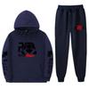 Mens Thick Fleece Hoodie Jogger Set Casual Hip Hop Streetwear Two Piece Outfit