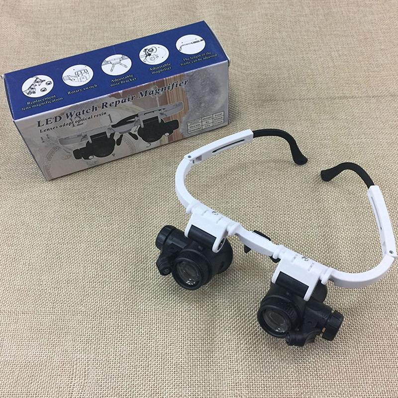 2022 8X/23X Doppel Auge Led Lampe Lupe Brille Brille Lupe Lupe