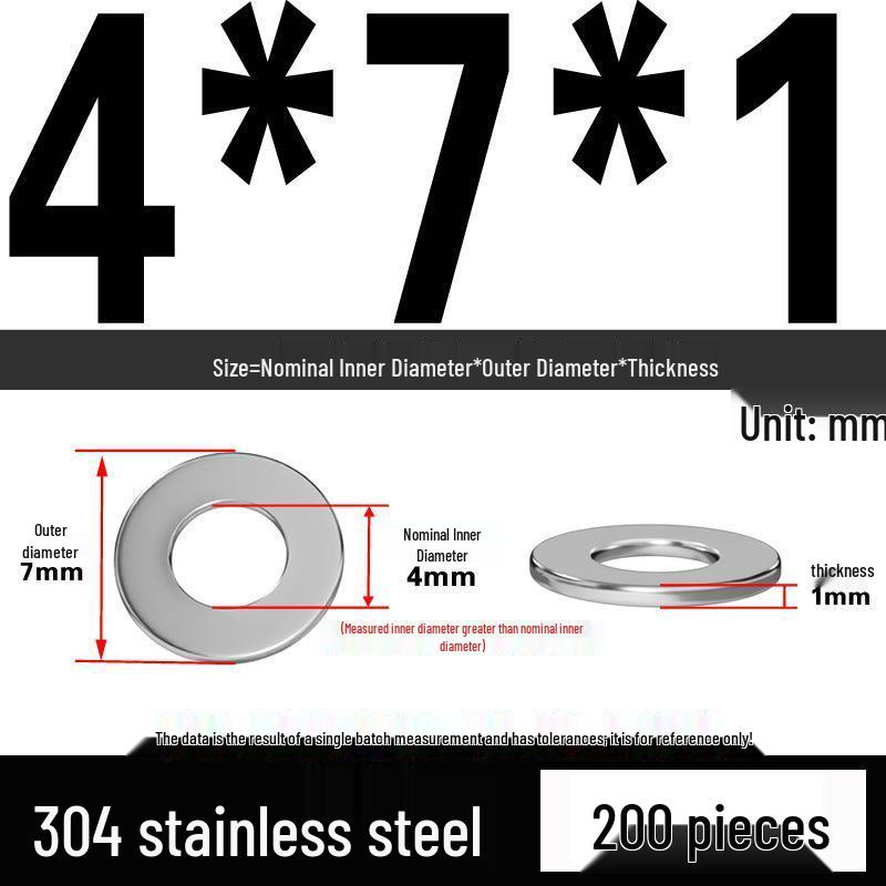 Thickened 304 Stainless Steel Flat Washer Spacer (M2-M36)
