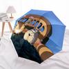 Modello Totoro2, ombrello pieghevole automatico, design portatile e pieghevole, 8 stecche, un regalo di Natale o di compleanno.