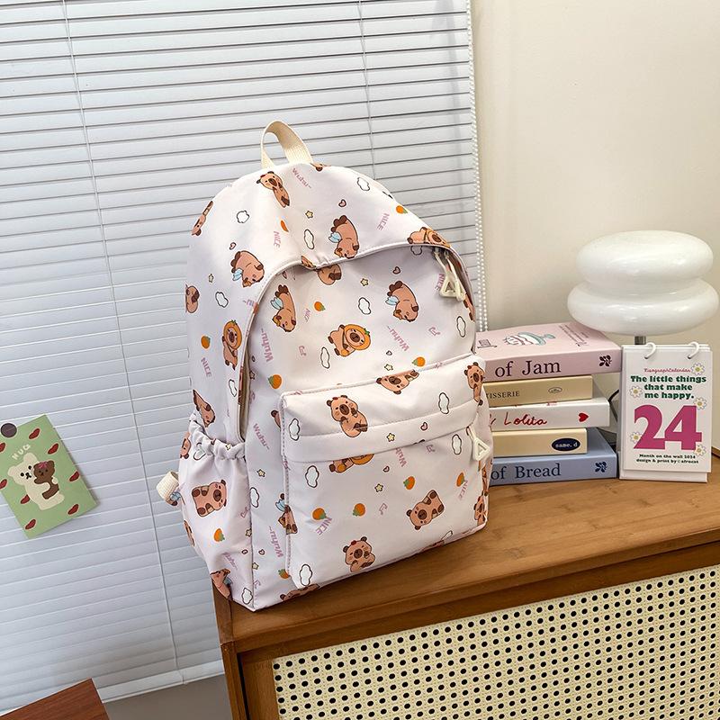 Schoolbag Japanese Backpack Female Cute Kapibara Backpack Junior High School High School College Student Simple Travel Backpack Female Schoolbag
