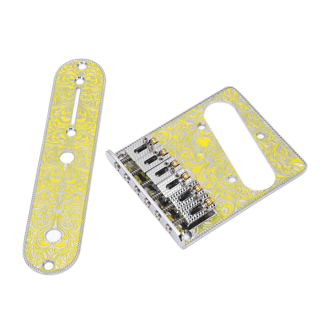 6 String Saddle Bridge Electric Guitar Bridge Decoration with Control Plate for TL Electric Guitar