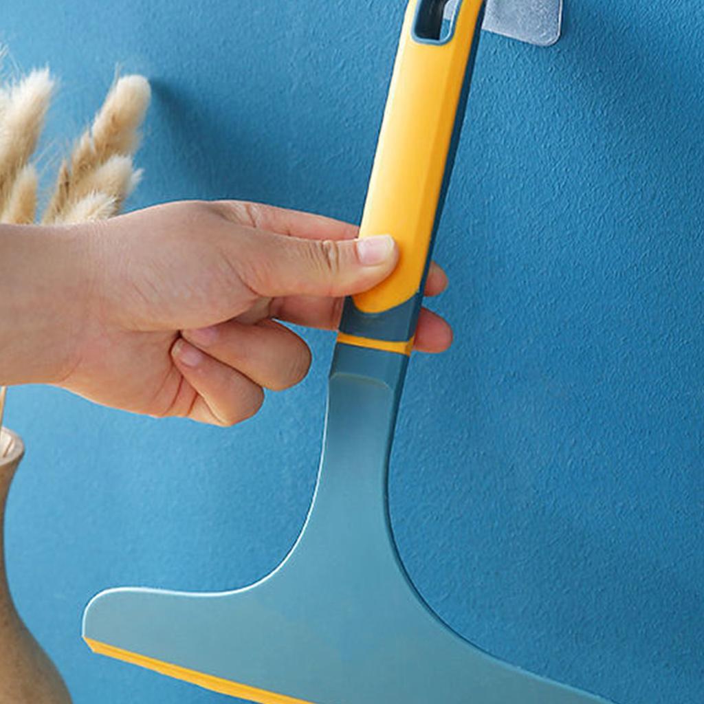 Glass Wiper for Window Shower Door Car Flexible Soft PP TPR Clean Tool with Curved Handle Dark