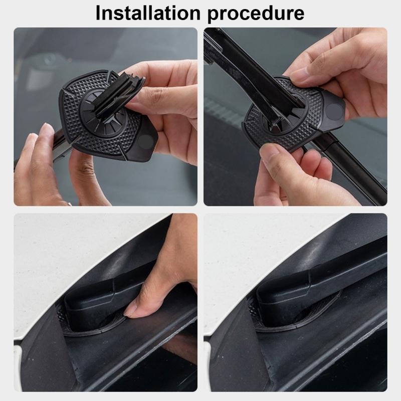 Car Wiper Arm Protective 2pc Car Windshield Wiper Hole Silicone Protective Cover Dustproof Sleeve Leaves Debris Prevention Cover
