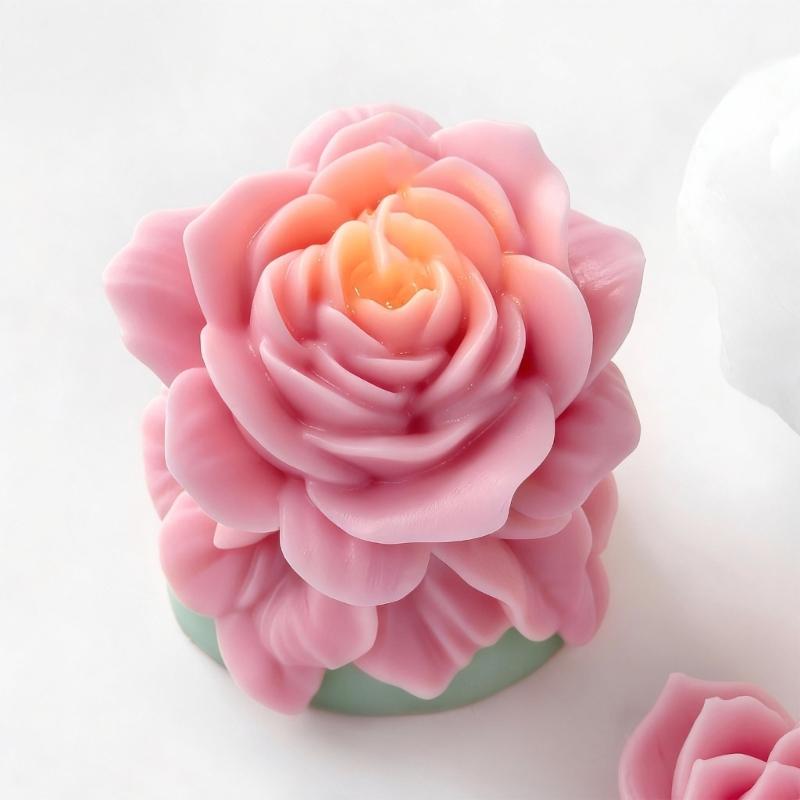 Food Grade Silicone Florals Shaped Candle Making Mould For Home Decoration Craft