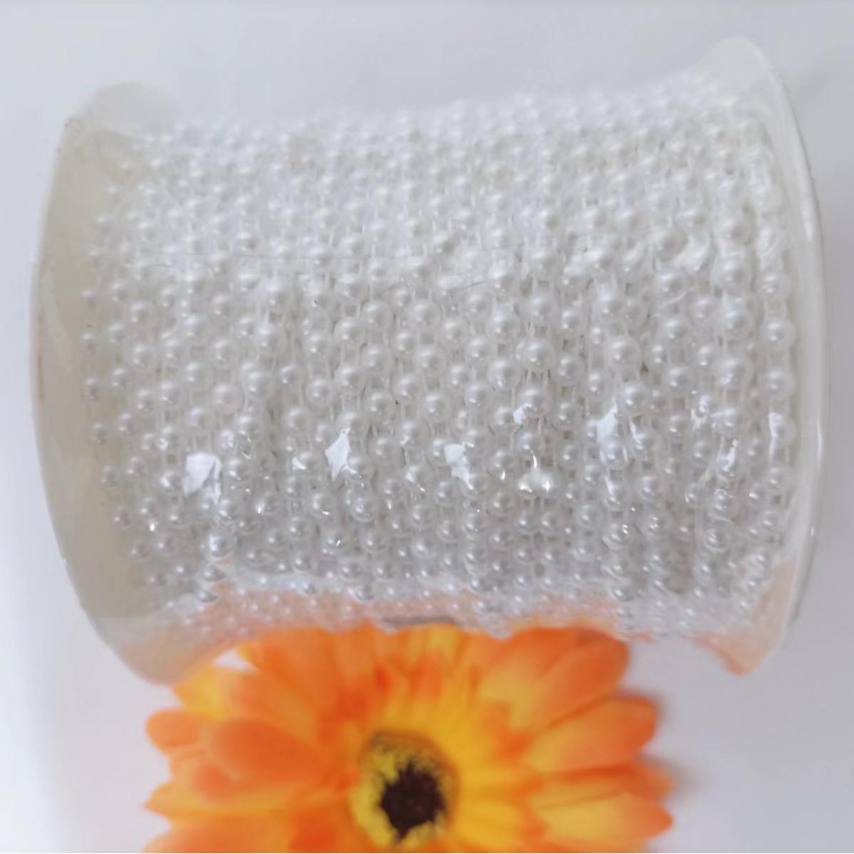 

4 мм Полукруглая Шариковая Цепочка для Рождественских Украшений, DIY Поделок и Аксессуаров для Волос 4mm Beaded Chain 50m/Roll (with Reel)