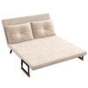 Sleeper Sofa 2-Seater Sofa Velvet Sofa, sleep function, incl. 2 cushions, velvet look, Natural + Beige + Black