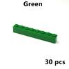 30Pcs Thick Building Bricks 1x8 Dots DIY Educational Construction Toys for Children