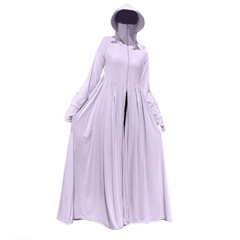 Long full body sunscreen clothes women's 1011 new summer UV protection ice silk sunscreen clothes cardigan long dress dress