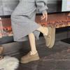 2026 Autumn and Winter Thick Soled Fur Shoes Warm Bean Cotton Shoes with Velvet on One Step Round Toe Anti Slip Women's Shoes