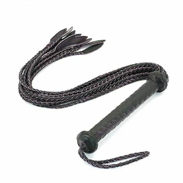 75Cm Braided Leather Flogger Whip  Spanking  Floggers