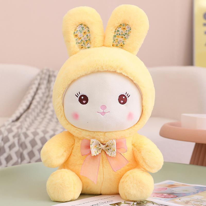 Send Girls Candy Rabbits Plush Toys Doll Bow Tie Bunny Rag Doll Throw Pillow Girls Sleep Soothing Toys