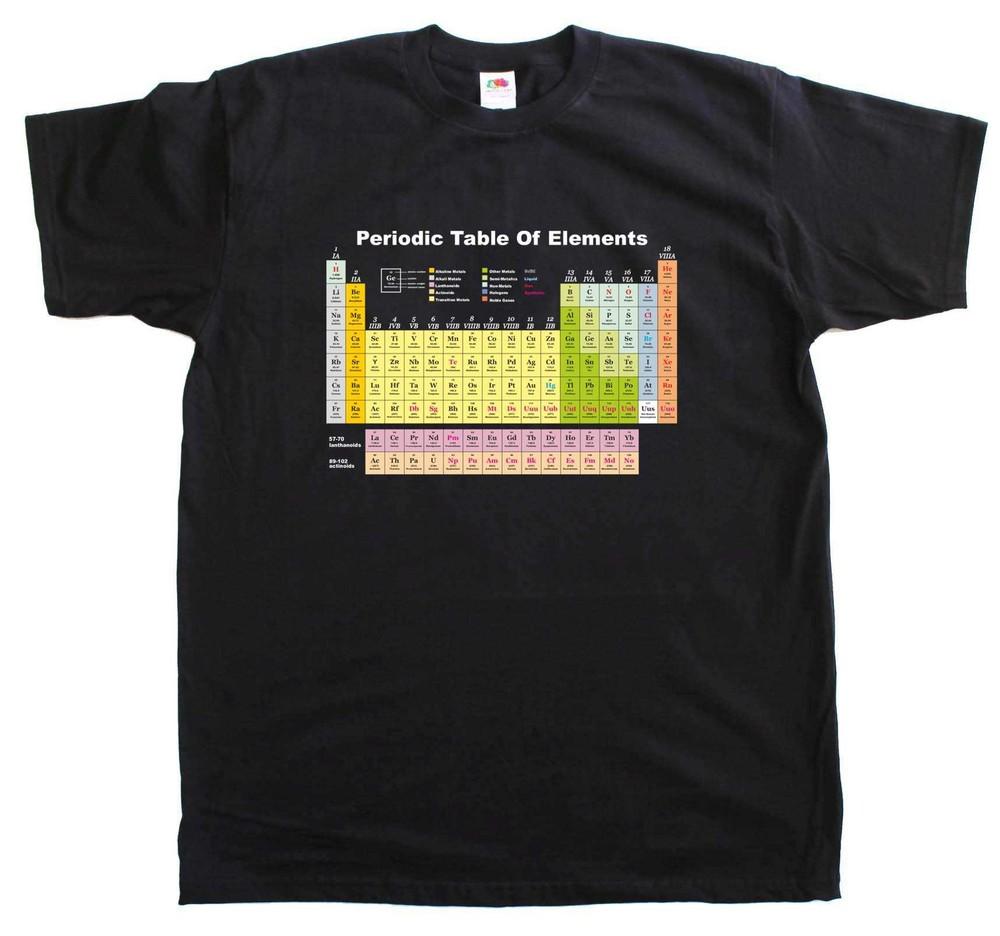Mens Periodic Table Science T Shirt Elements Geek Regular Fit Cotton Tee