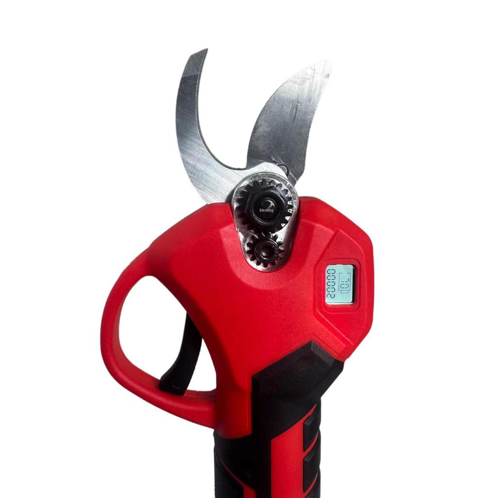 Makita Cordless Electric Pruning Shears with Digital Display, Brushless Motor, and Lithium Battery for High Branch Fruit Tree Trimming.