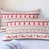 Festive Christmas Deer Print Duvet Cover Set with 2 Pillowcases - for EU Single, EU Double, US Single, US Double, US Queen