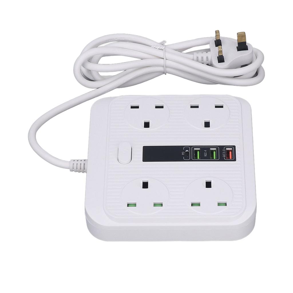Power Socket Multifunction 8 In 1 USB PD QC Port with 2m Cable for Home