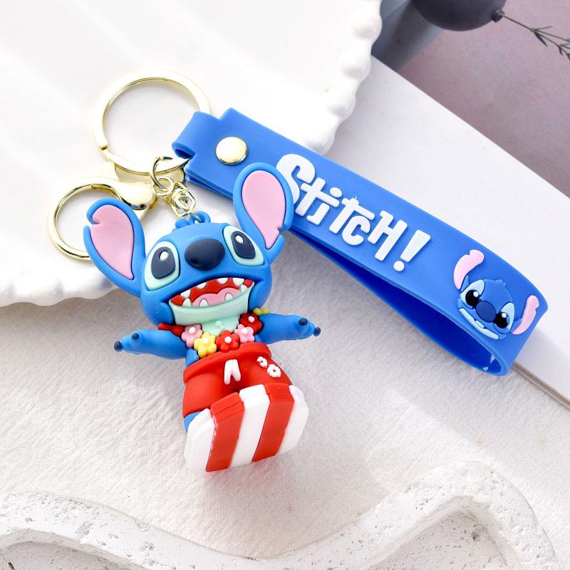 Creative 3D Cartoon Stitch PVC Keychain Pendant Ornament