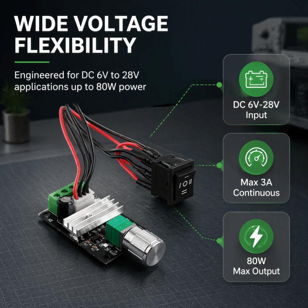 6‑28V Input Voltage DC Motor Speed Controller DC Motor Driver Industrial Automation