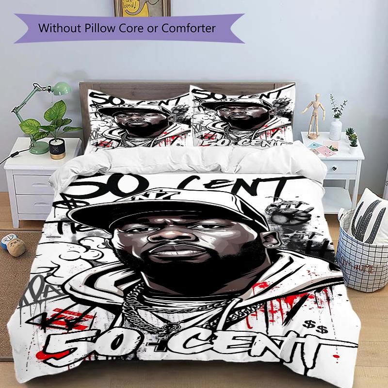 50 Cent Urban Legend Print 3Pcs Bedding Setduvet Cover With 2 Bedropillowcase Home Birthday Gift