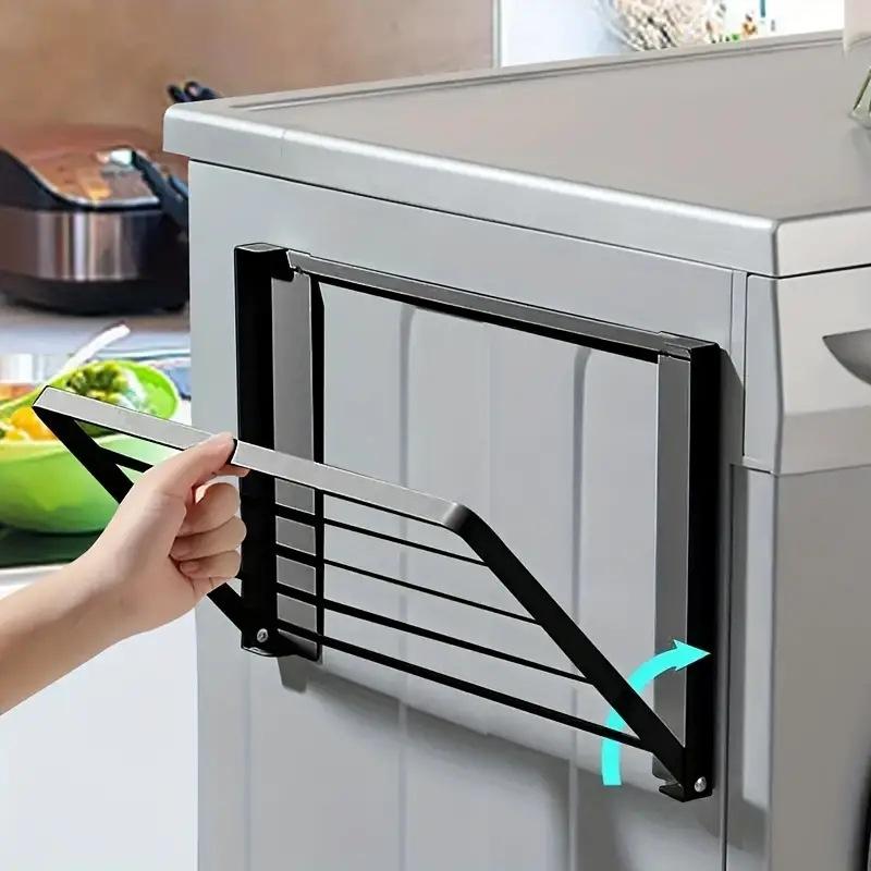 Magnetisches Metall Waschmaschinen Seitenregal Platzsparend Klappbarer Wäscheständer Ohne Bohren Temporäres Regal Einfaches Badezimmerregal