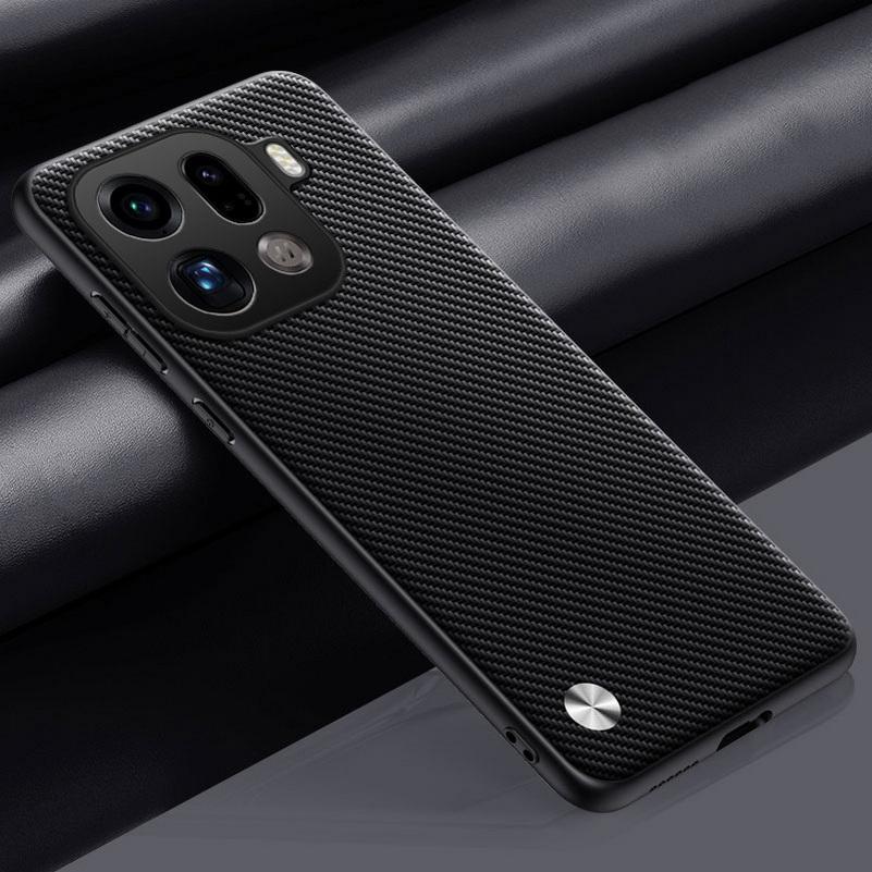 Business Minimalist Carbon Fiber Leather Case For OPPO Find X9 Pro X8 Ultra X8s Plus X7 X6 Matte Soft TPU Bumper Anti-drop Cover