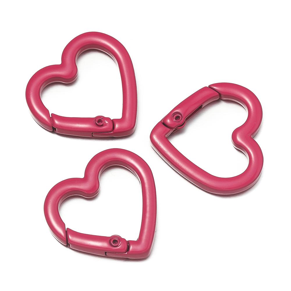 5pcs Metal Heart Spring Clasp Openable Love Shape Carabiner Keychain Clips Hook Dog Chain DIY Jewelry Buckles Connector
