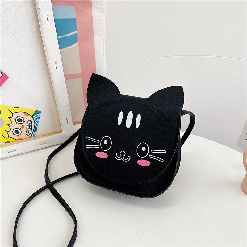 Bag Cat Shoulder Childrens Cartoon Animal Bag Zipper Design Made Of Material Pu