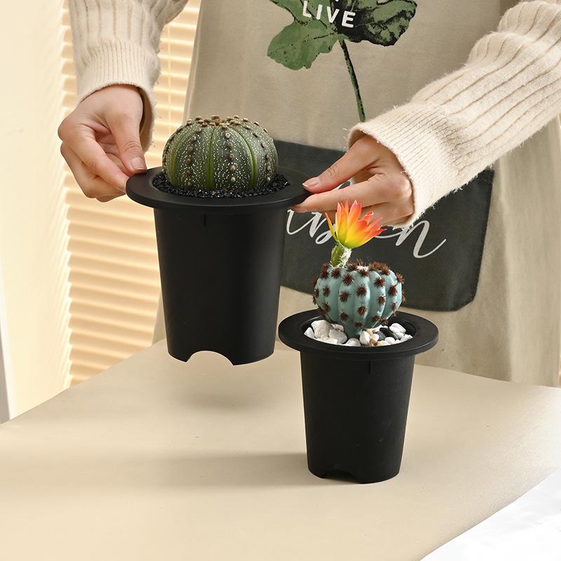 Creative Resin Plastic Round Flower Pot, 8.5CM-12CM Diameter for Aspidistra
