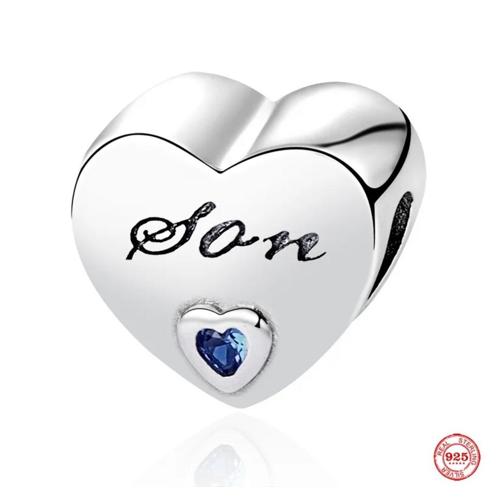 925 Silver Family Charm Fit Original Bracelet Jewelry Pendant Boy Girl Sparkling Mom Bead Sisters Dangle Plated